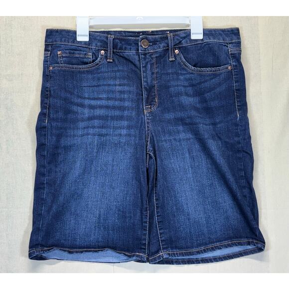 7 For All Mankind Denim Shorts dark wash size 14 - Picture 1 of 11